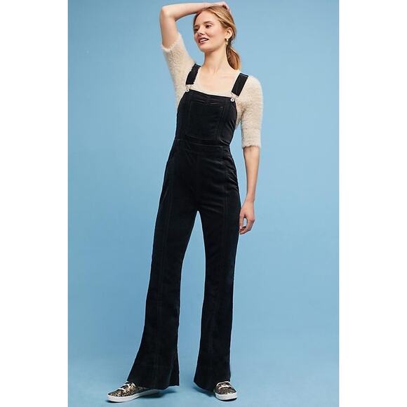 Pilcro and the Letterpress Black Velvet Overalls - Size 27 - Picture 1 of 16